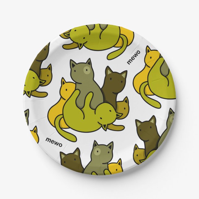 Olive kittens paper plates (Front)