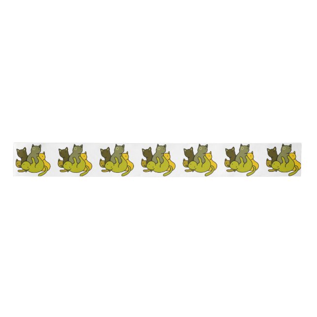 Olive kittens satin ribbon (Front)