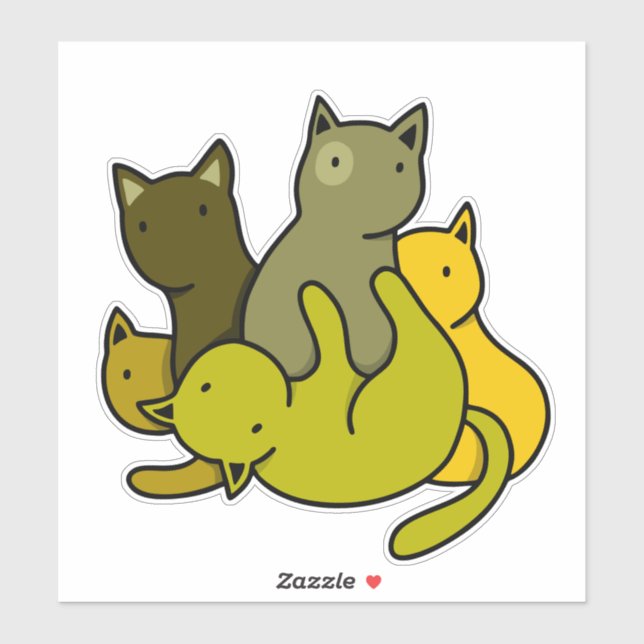 Olive kittens sticker (Sheet)