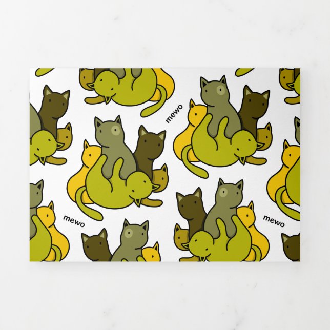 Olive kittens Tri-Fold card (Cover)