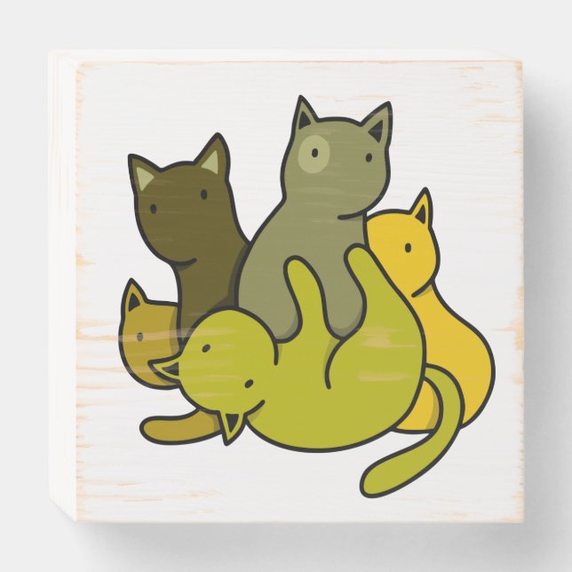 Olive kittens wooden box sign (Front Horizontal)