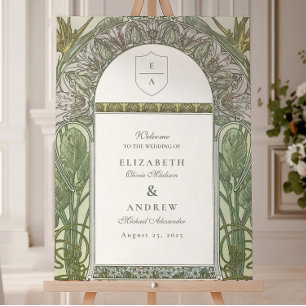 Olive Leaf Arch Art Nouveau wedding Foam Board