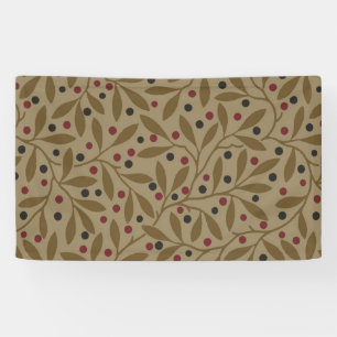 Olive Leaf Berry Earthy Willow Branch Banner