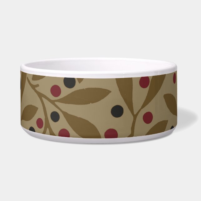 Olive Leaf Berry Earthy Willow Branch Bowl (Front)