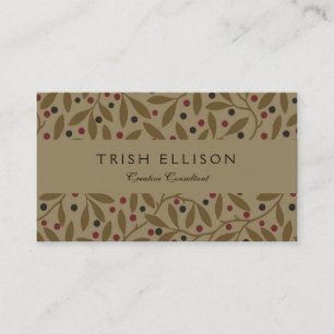 Olive Leaf Berry Earthy Willow Branch Business Card