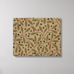 Olive Leaf Berry Earthy Willow Branch Canvas Print