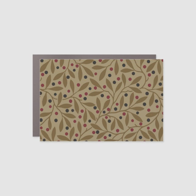 Olive Leaf Berry Earthy Willow Branch Car Magnet (Front)