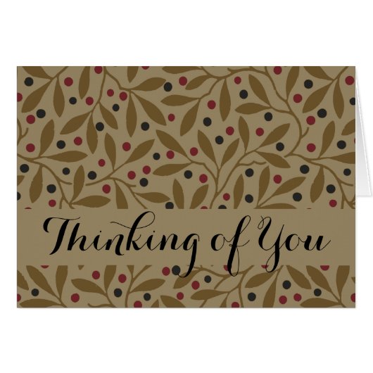 Olive Leaf Berry Earthy Willow Branch Cards (Front Horizontal)