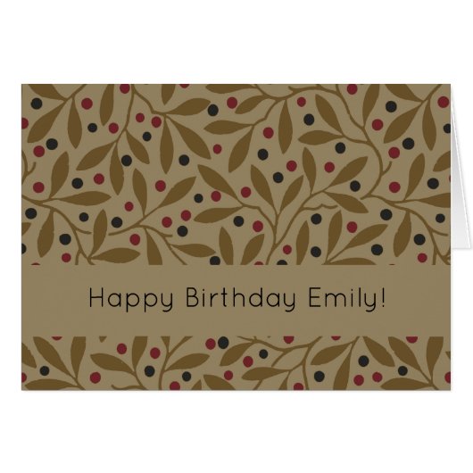 Olive Leaf Berry Earthy Willow Branch Cards (Front Horizontal)