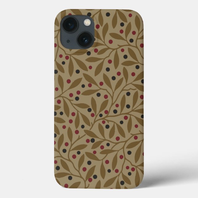 Olive Leaf Berry Earthy Willow Branch Case-Mate iPhone Case (Back)
