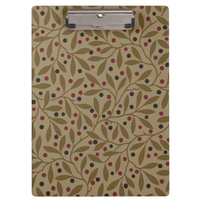 Olive Leaf Berry Earthy Willow Branch Clipboard (Front)