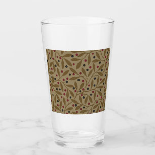 Olive Leaf Berry Earthy Willow Branch Glass