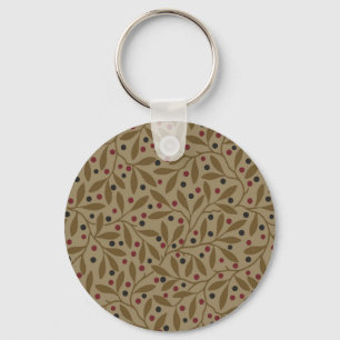 Olive Leaf Berry Earthy Willow Branch Keychain