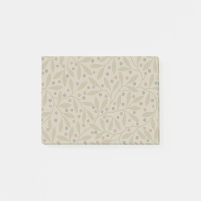 Olive Leaf Berry Earthy Willow Branch Post-it Notes (Front)