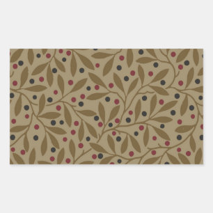 Olive Leaf Berry Earthy Willow Branch Rectangular Sticker