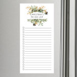 Olive Leaf Branches To Do List Magnetic Notepad<br><div class="desc">Market list grocery shopping list design featuring watercolor olive leaves personalized with your name.</div>
