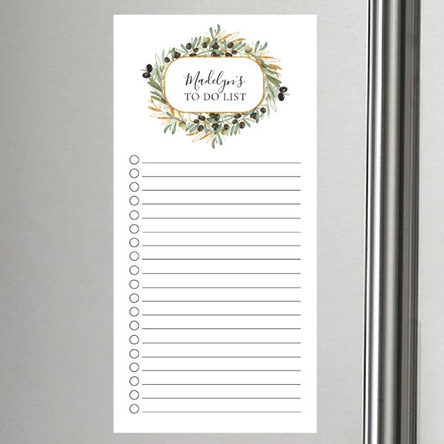 Olive Leaf Branches To Do List Magnetic Notepad (Creator Uploaded)