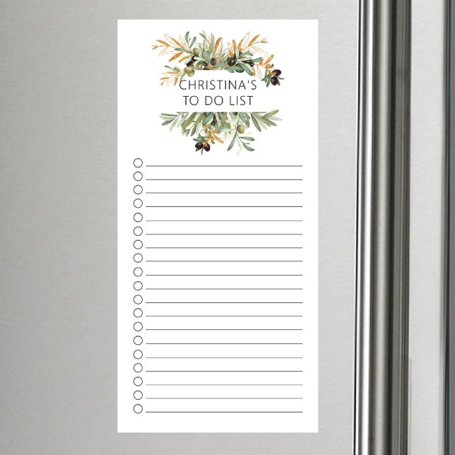 Olive Leaf Branches To Do List Magnetic Notepad (Creator Uploaded)