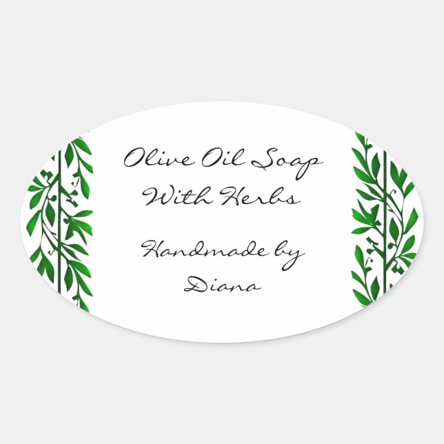 Olive Leaf Custom Recipe or Soap Label (Front)
