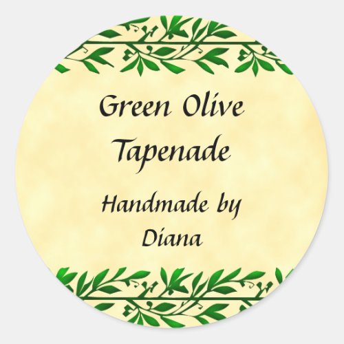 Olive Leaf Custom Recipe or Soap Label Stickers