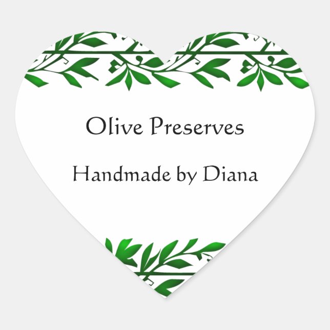 Olive Leaf Custom Recipe or Soap Label Stickers (Front)