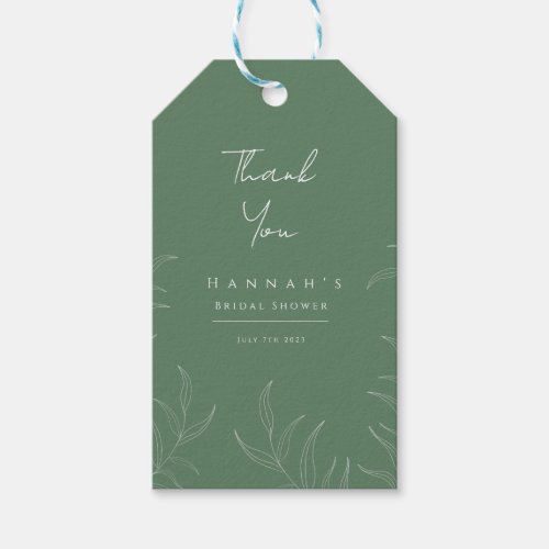 Olive leaf elegant Bridal shower gift tag
