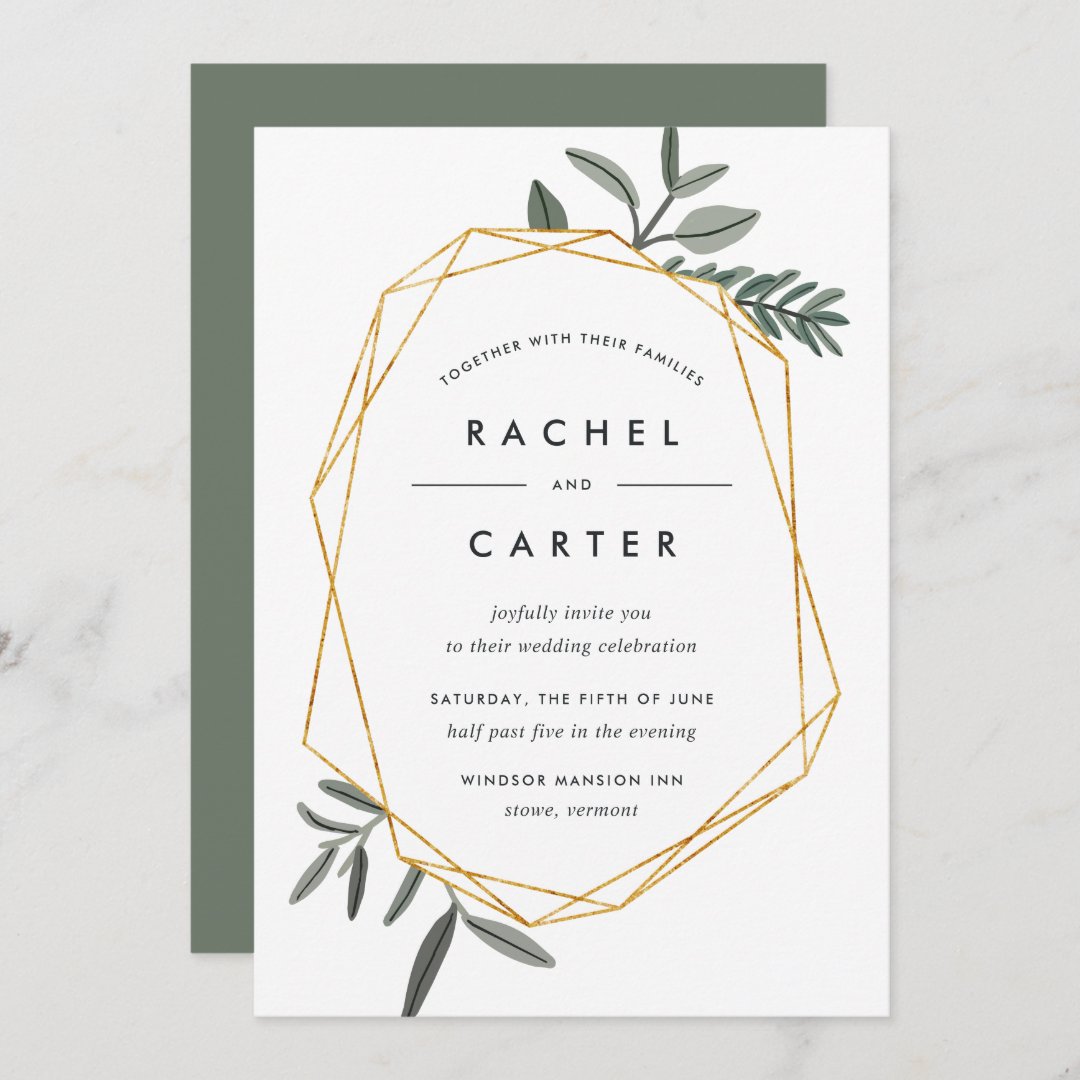 Olive Leaf Wedding Invitation | Zazzle