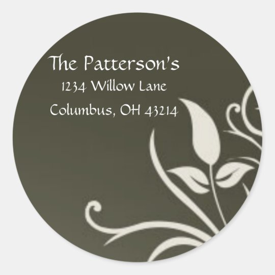 Olive Leaves Address Labels/Stickers Classic Round Sticker