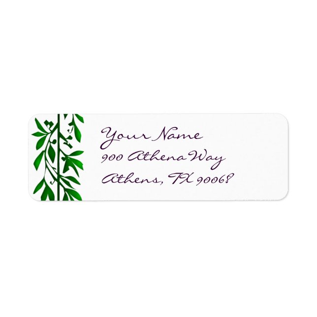 Olive Leaves Custom Address Labels (Front)