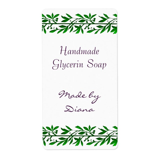 Olive Leaves Custom Craft Labels (Front)