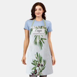 Olive Leaves Greek Island Greek Yiayia Grandmother Apron