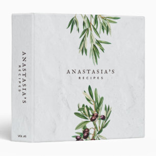 Olive Leaves Greek Island Recipe Cookbook 3 Ring Binder
