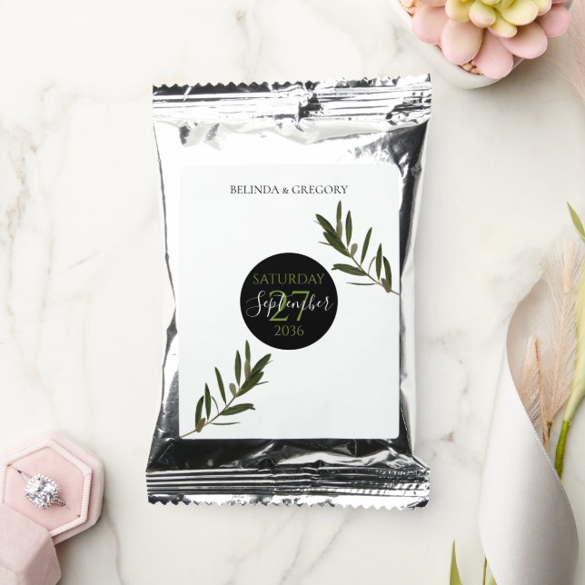 Olive Leaves Greenery Wedding Coffee Drink Mix (Wedding)