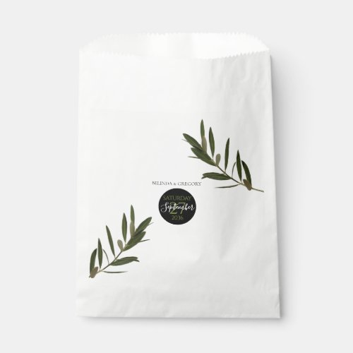 Olive Leaves Greenery Wedding   Favor Bag