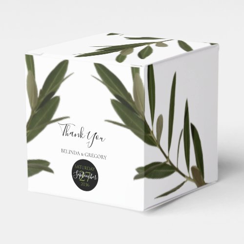 Olive Leaves Greenery Wedding  Favor Boxes