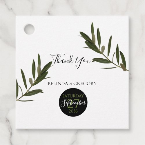 Olive Leaves Greenery Wedding Gift Favor Tags
