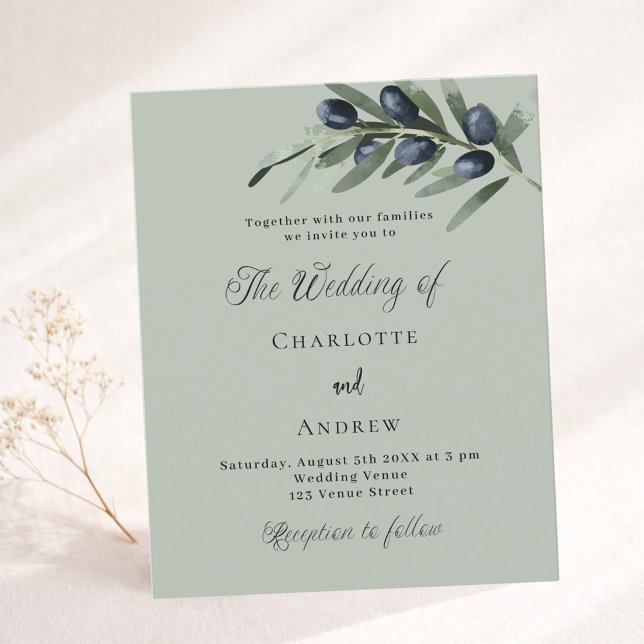 Olive leaves greenery wedding invitation (Creator Uploaded)