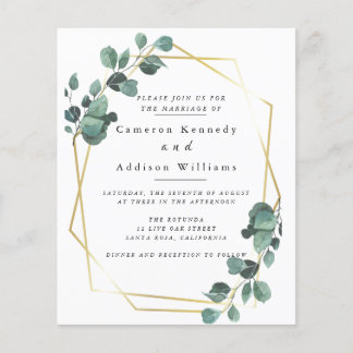 Olive Leaves, Greenery Wedding Invitation Flyer