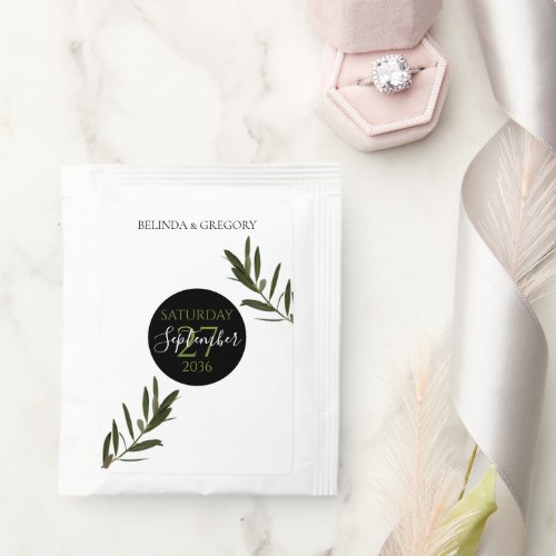 Olive Leaves Greenery Wedding  Tea Bag Drink Mix