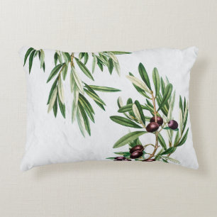 Olive Leaves Mediterranean Greek Island Accent Pillow