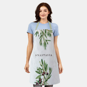 Olive Leaves Mediterranean Greek Island Apron