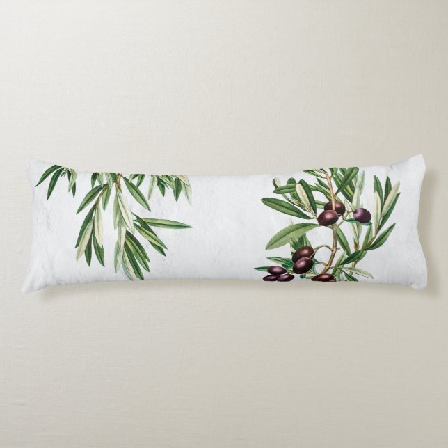 Olive Leaves Mediterranean Greek Island  Body Pillow (Front)