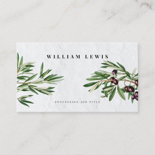 Olive Leaves Mediterranean Greek Island  Business Card