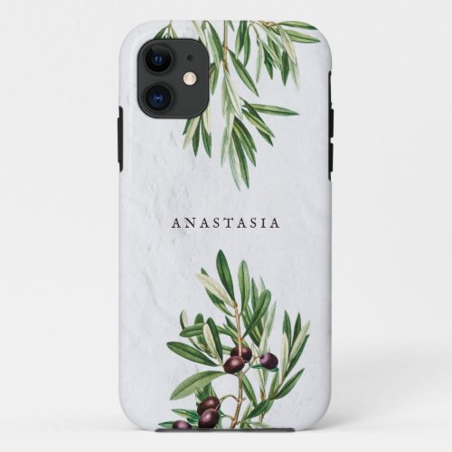 Olive Leaves Mediterranean Greek Island  iPhone 11 Case
