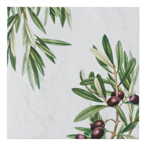 Olive Leaves Mediterranean Greek Island  Faux Canvas Print