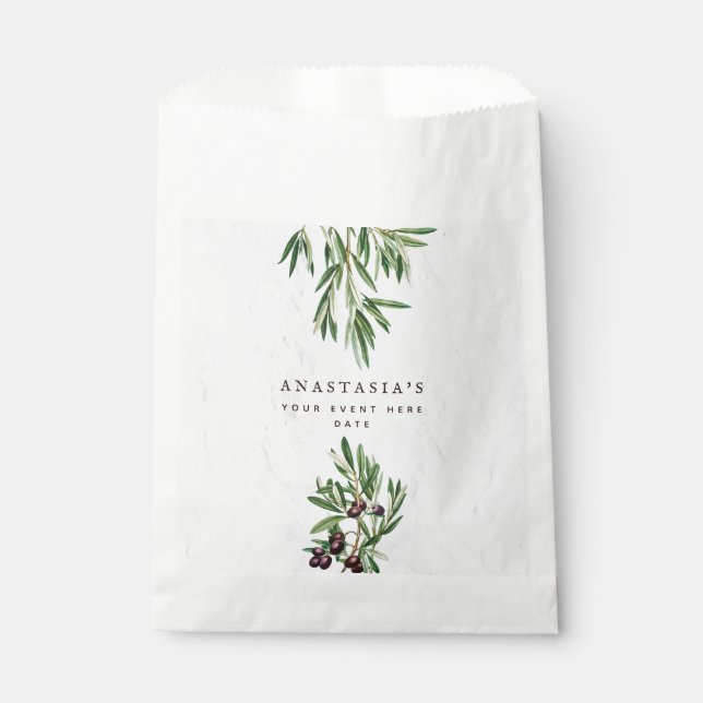 Olive Leaves Mediterranean Greek Island  Favor Bag (Front)