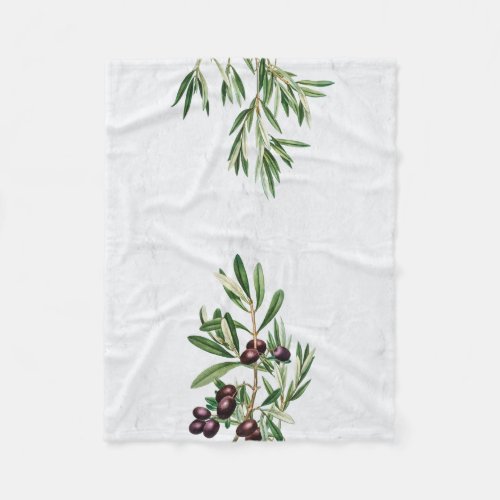 Olive Leaves Mediterranean Greek Island  Fleece Blanket