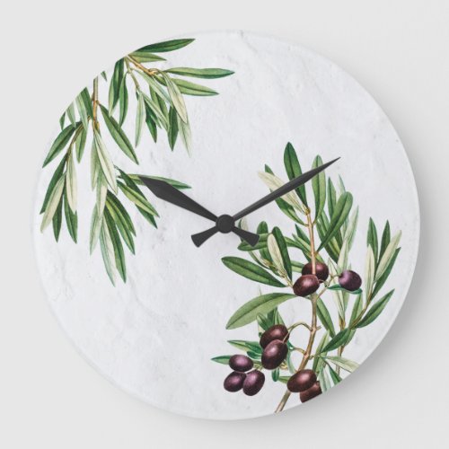 Olive Leaves Mediterranean Greek Island  Large Clock