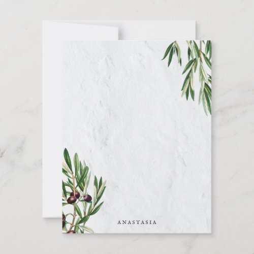 Olive Leaves Mediterranean Greek Island  Note Card