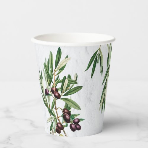 Olive Leaves Mediterranean Greek Island  Paper Cups